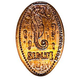 Souvenir Pressed Penny Sea Life Aquarium Seahorse Elongated Penny